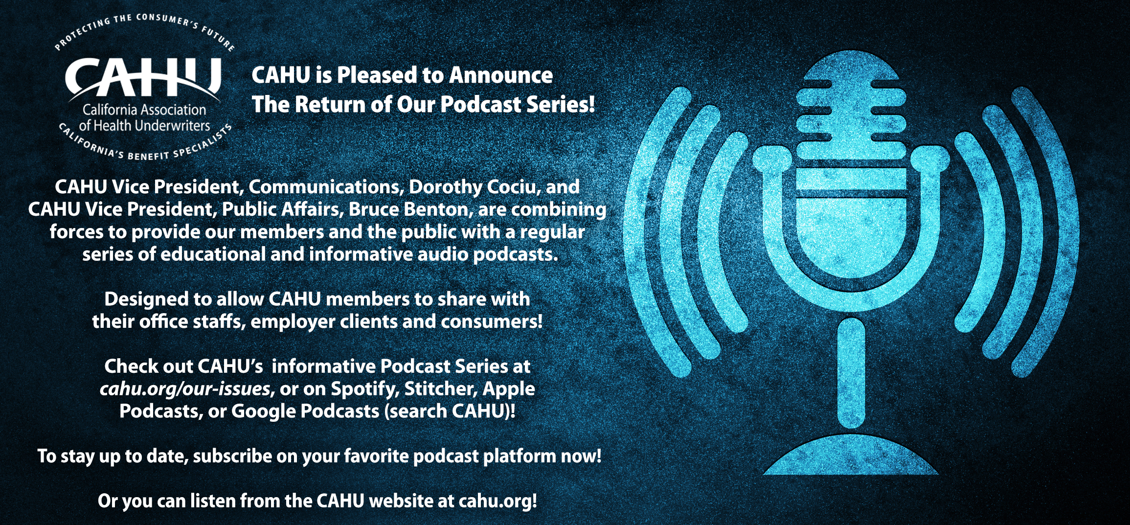 CAHU Ppdcast half page ad