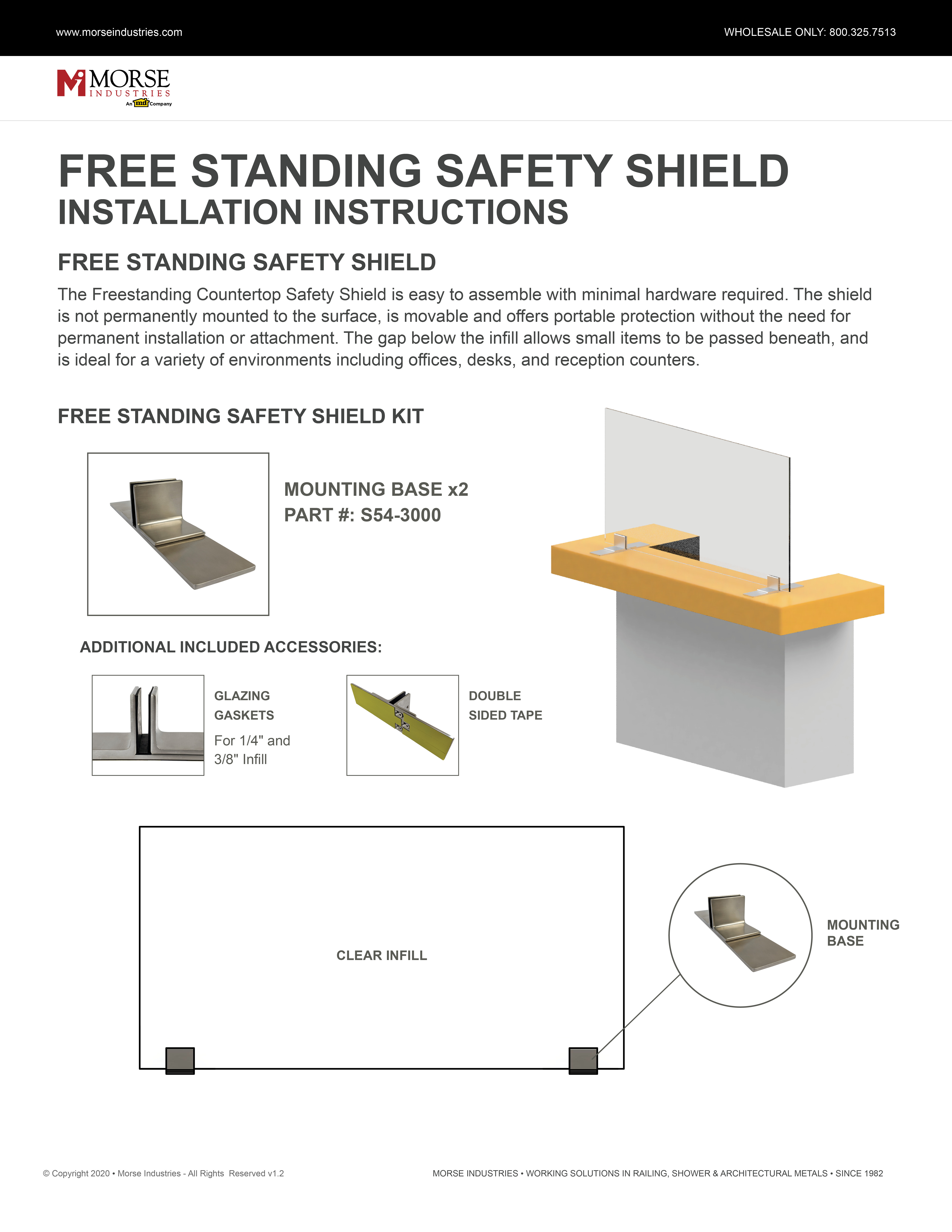 Safety Shield Free Standing Installation Instructions